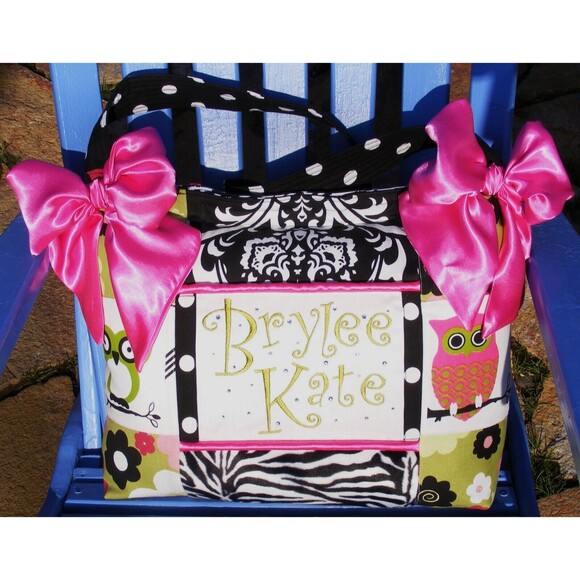 Custom Handmade Owl Theme Diaper Bag Pockets Large Capacity Crossbody patchwork - Picture 1 of 8